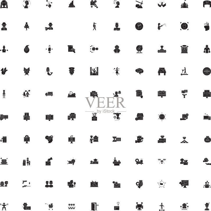 黑色门铃概念图标图标素材