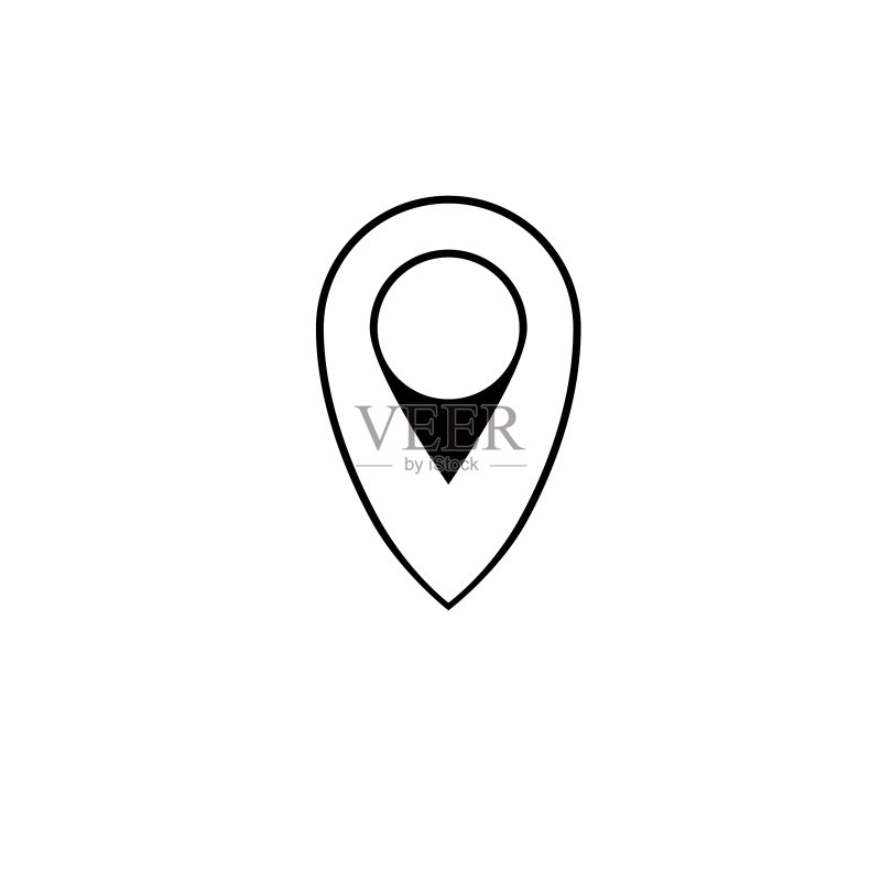 细线谷歌地图导航GPS图标图标素材