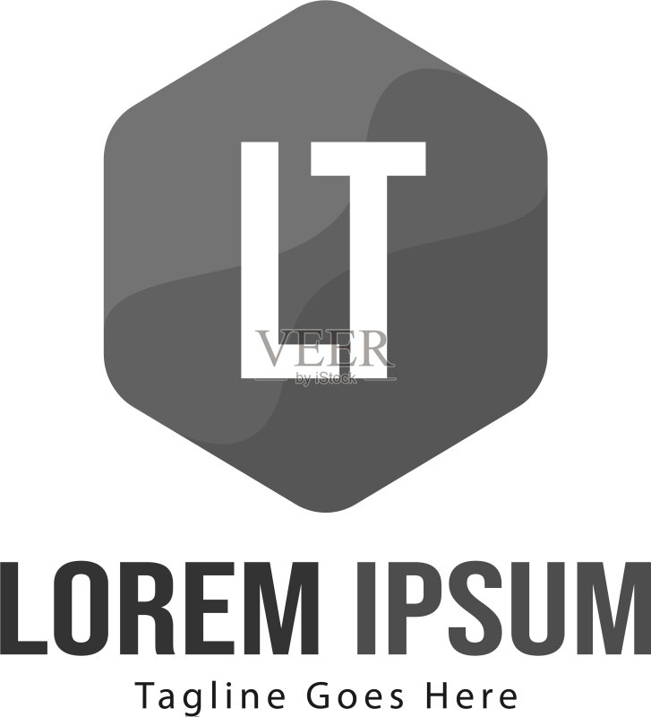 带有现代框架的字母LT logo模板图标素材