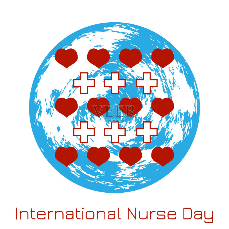 国际护士节心脏医疗十字正版模板素材