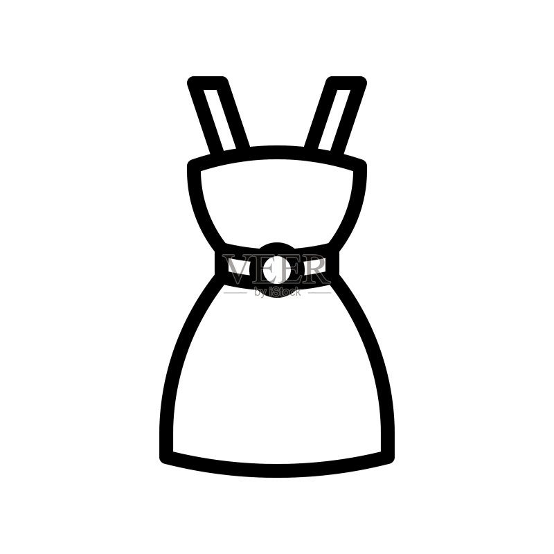 女士连衣裙线条风格图标图标素材