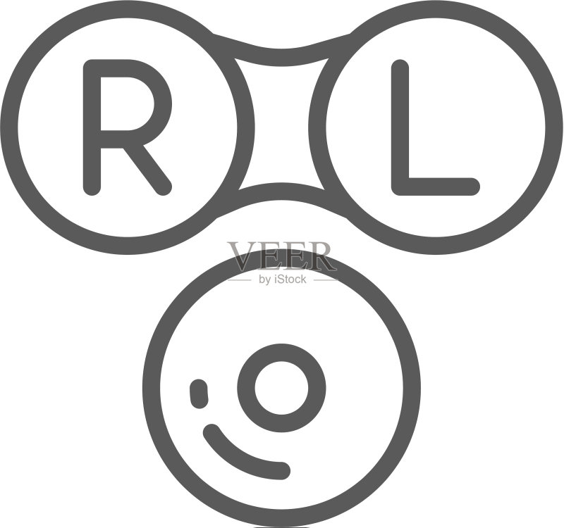 隐形眼镜盒线条图标图标素材