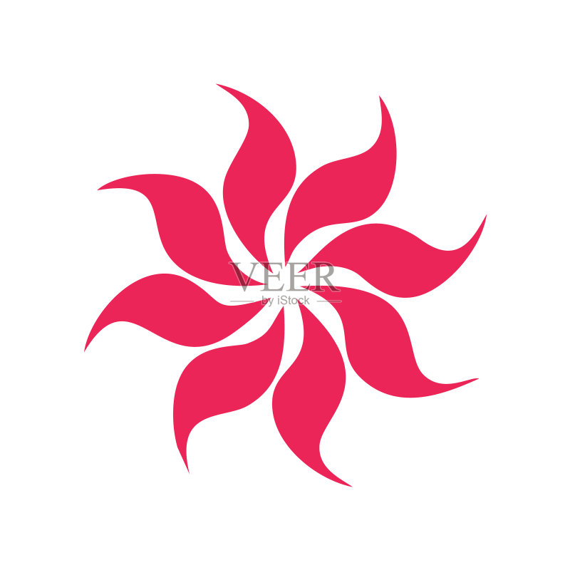 用于图形的白色背景花朵彩色图标图标素材