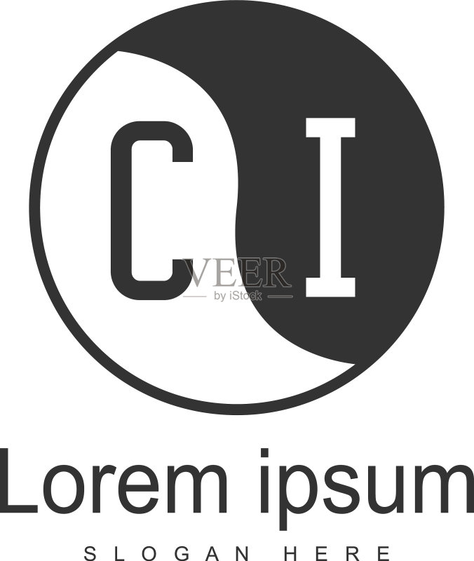 CI首字母现代框架标志模版图标素材