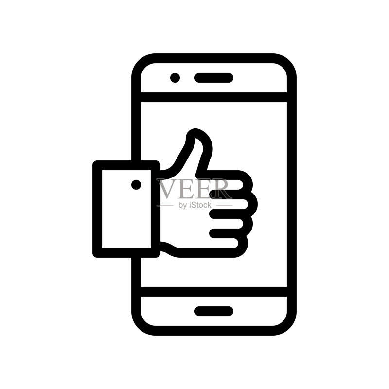 点赞社交媒体手机图标素材