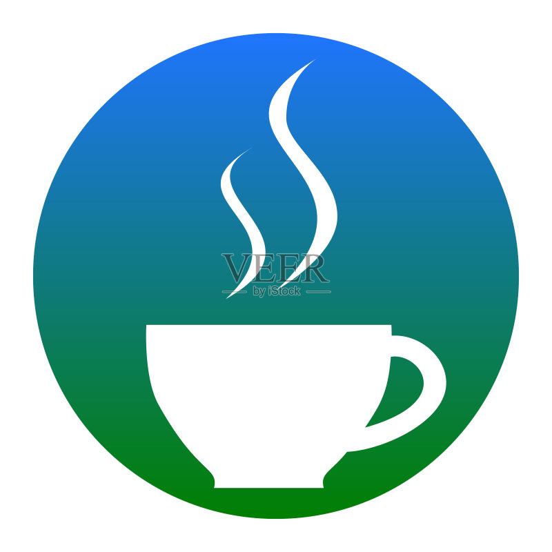 蓝底白色咖啡杯图标图标素材