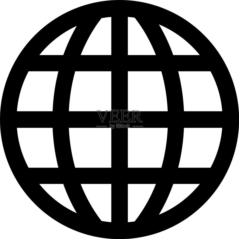 应用程序UI网站的扁平风格地球图标图标素材