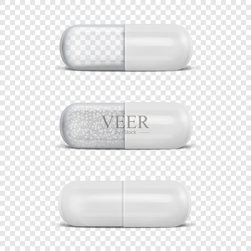 3D逼真白色医疗药丸图标合集图标素材