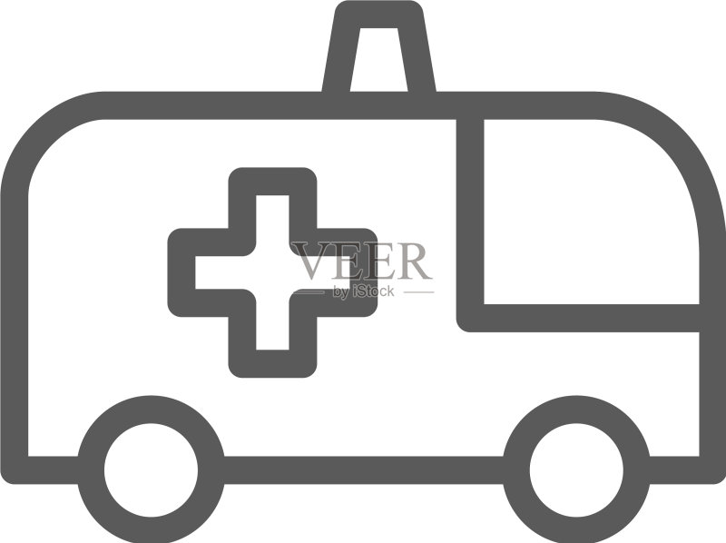 救护车线条图标图标素材