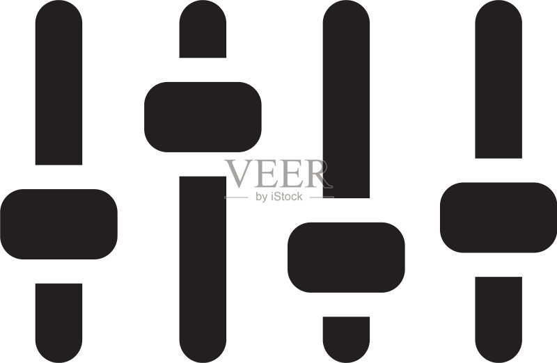 应用于APP UI网站的扁平风格均衡器图标图标素材