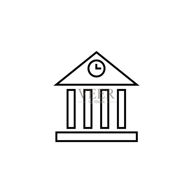 银行细线图标图标素材