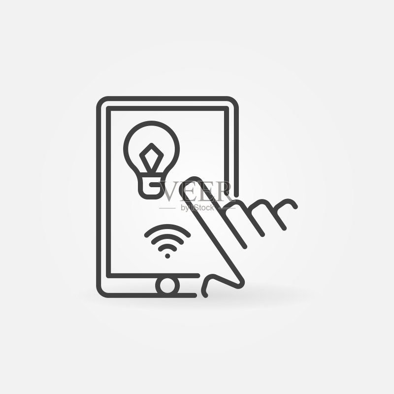 通过 Wi-Fi 控制智能灯泡的平板电脑图标素材