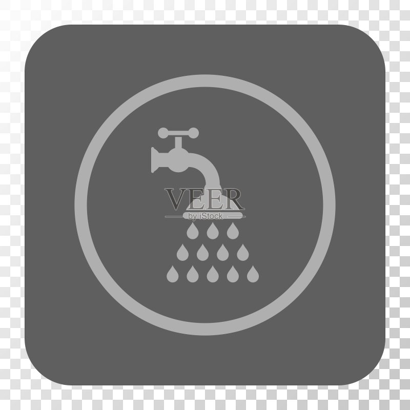 淋浴水龙头圆形方形按钮图标素材