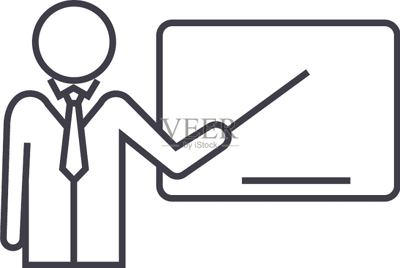 带有指示线的讲师演示图标素材