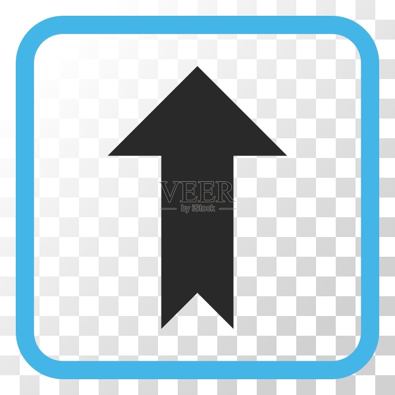 框架中的向上箭头图标图标素材