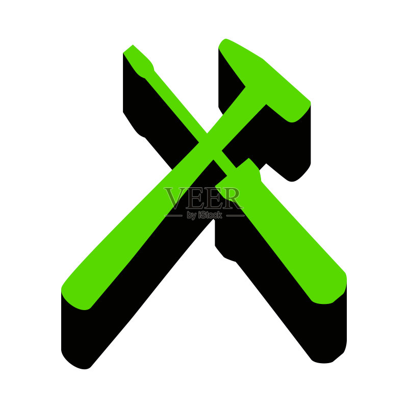 绿色工具标志3D图标图标素材