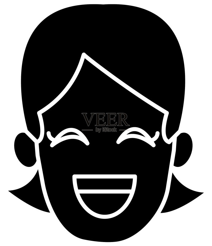 闭着眼睛微笑的女人图标素材