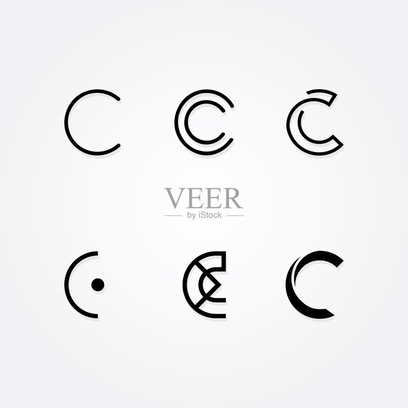 首字母C标志排版包图标素材