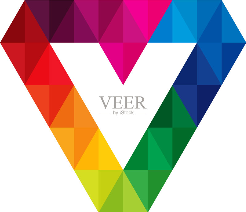 彩色字母V标志图标设计图标素材