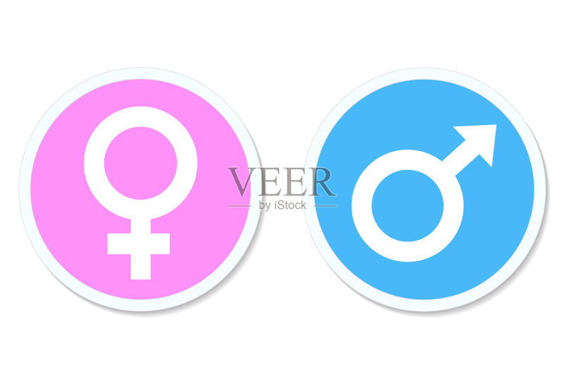 男人和女人圆形按钮素材图标素材