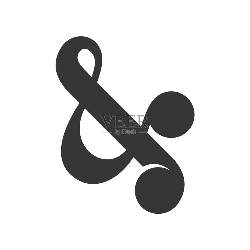 白色背景上的“&”符号图标素材