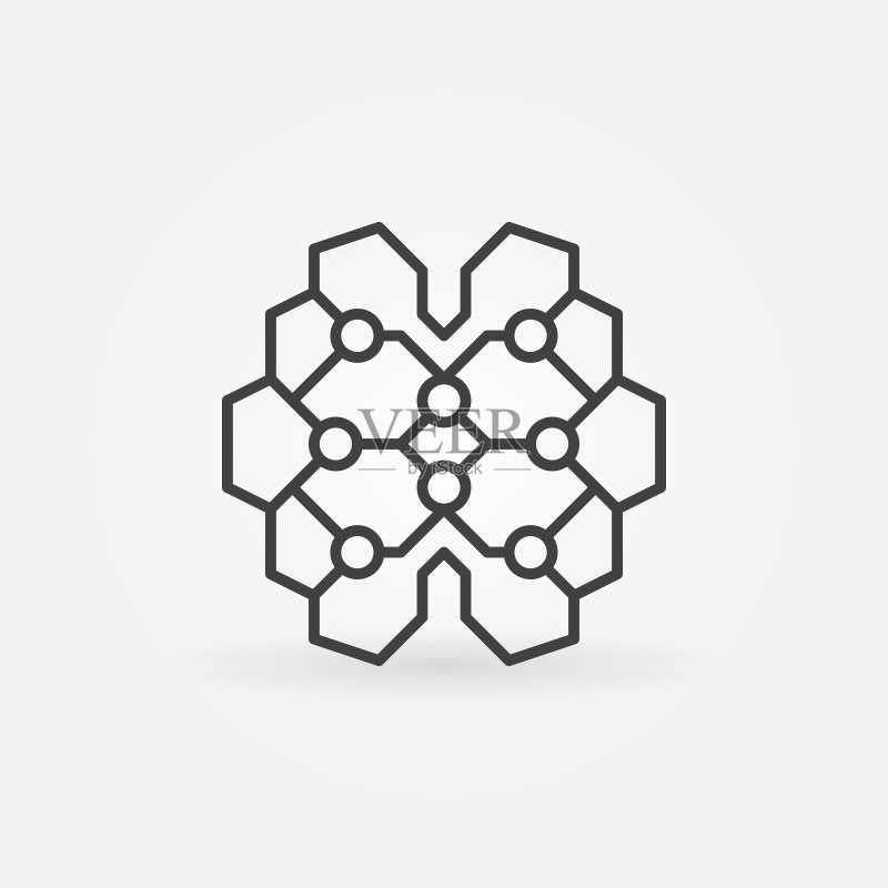 几何数字大脑线性AI图标图标素材