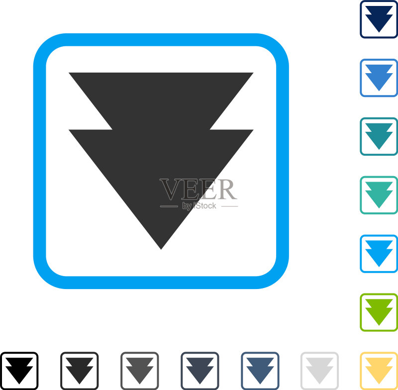 向下移动框架图标图标素材