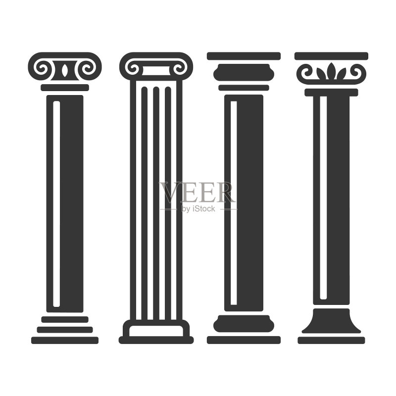 古代柱子图标合集图标素材