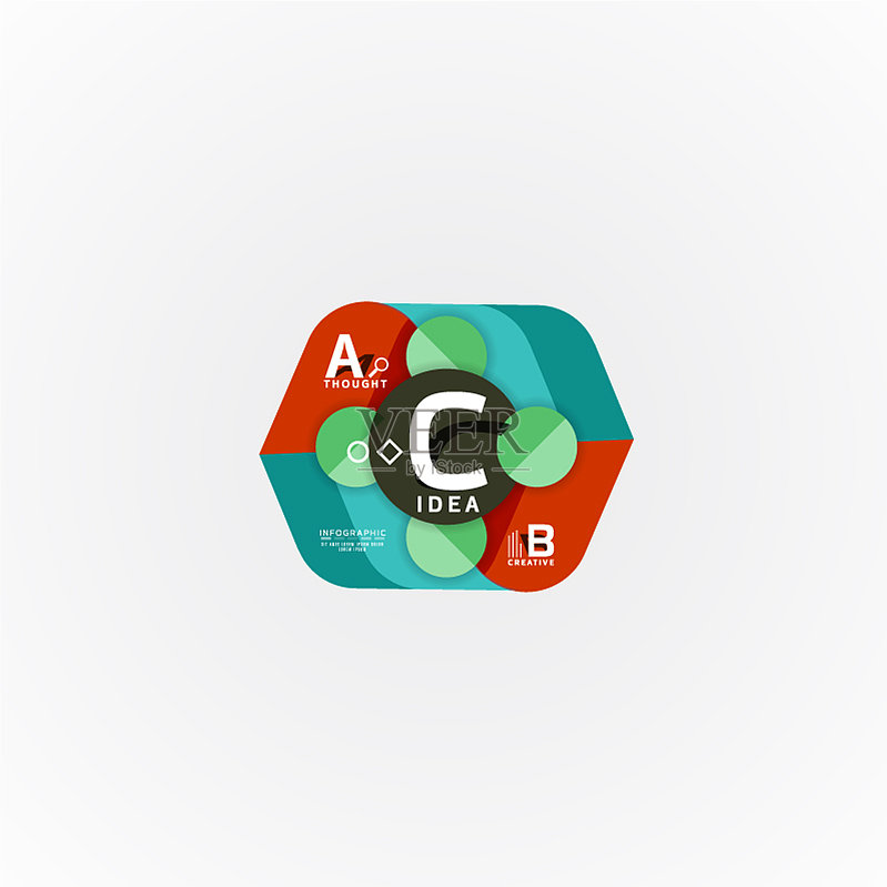 纸信息图表横幅模板与一个b c图标素材