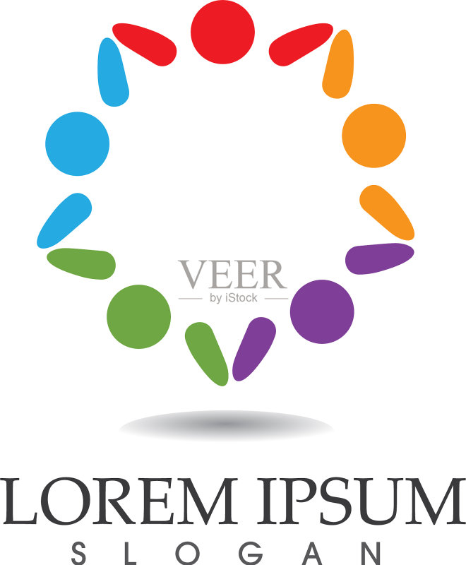 社区人关爱标志和符号模板图标素材