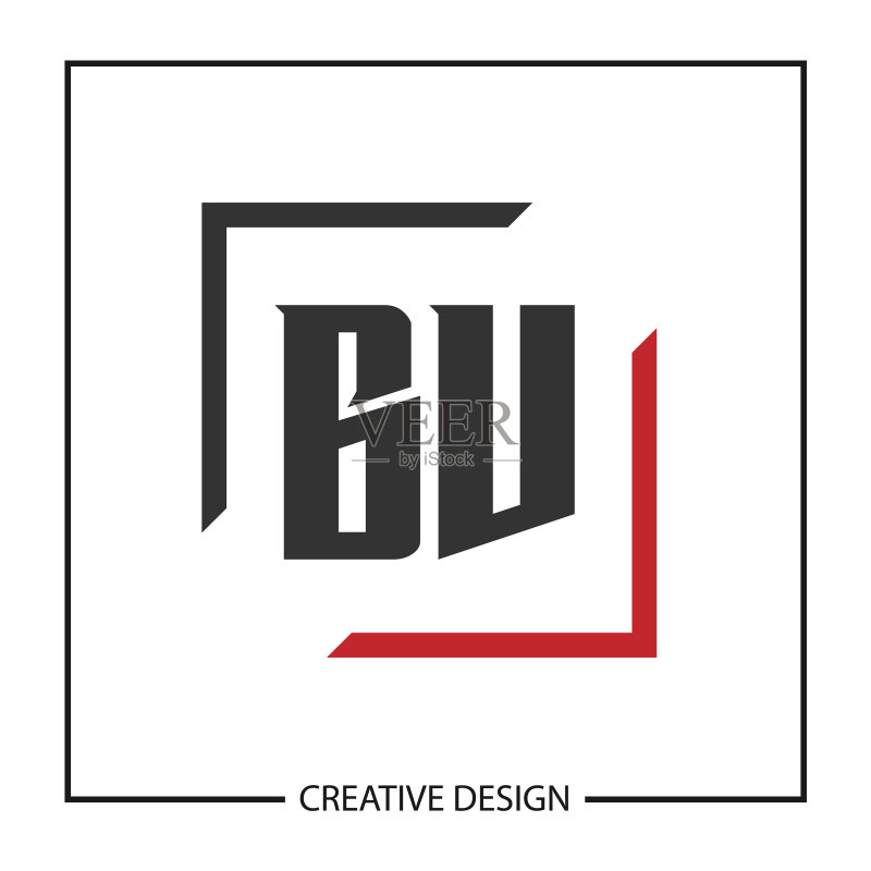 首字母BV标志模板设计图标素材