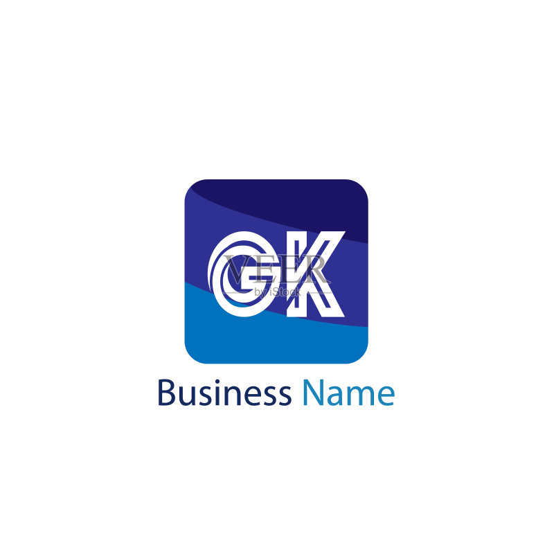 首字母GK标志模板设计图标素材
