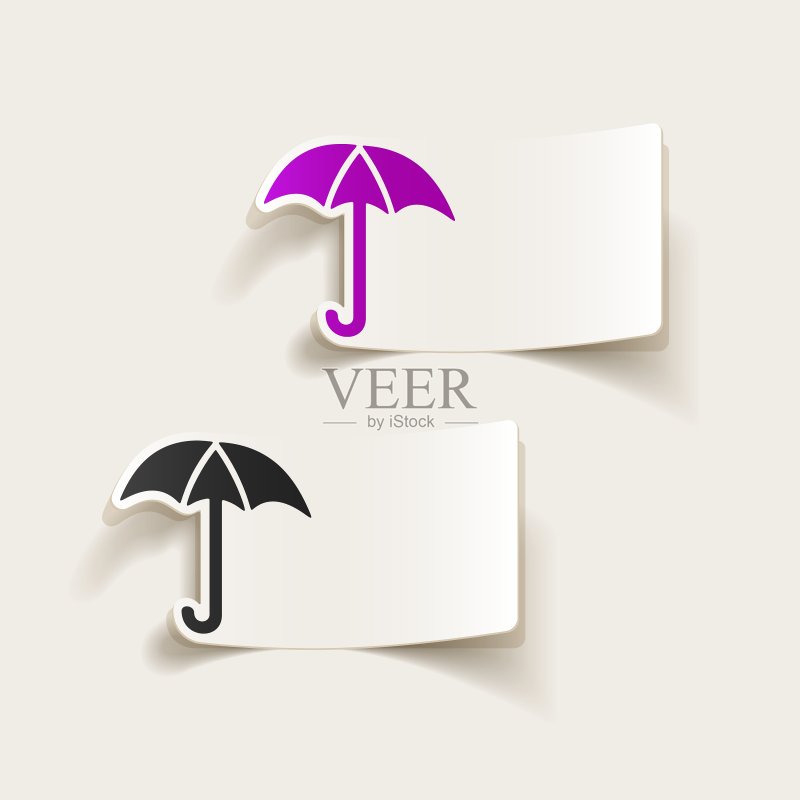 逼真的雨伞设计元素图标素材