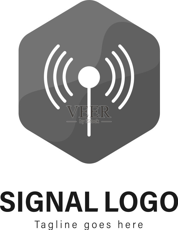 带有信号的信号logo模板设计图标素材