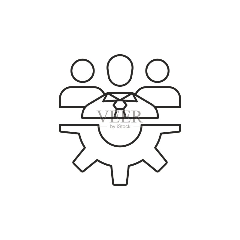 团队合作图标轮廓图标素材