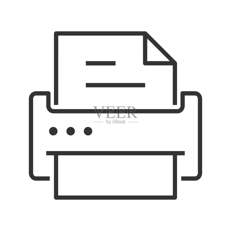 打印机线条图标图标素材
