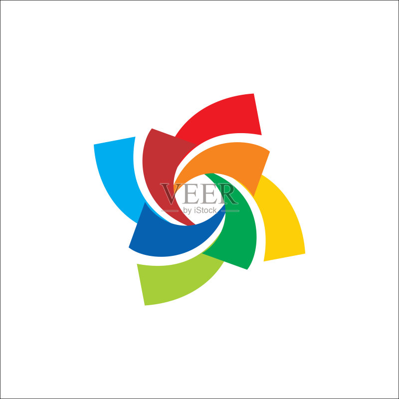 彩色旋转圆形logo图标素材