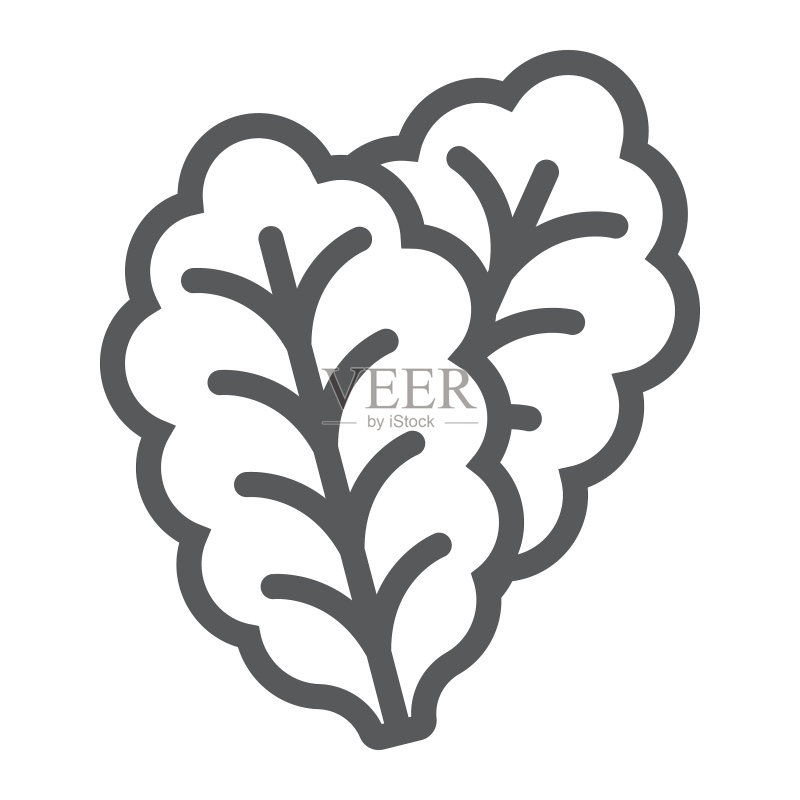 生菜线性图标，蔬菜和饮食图标素材