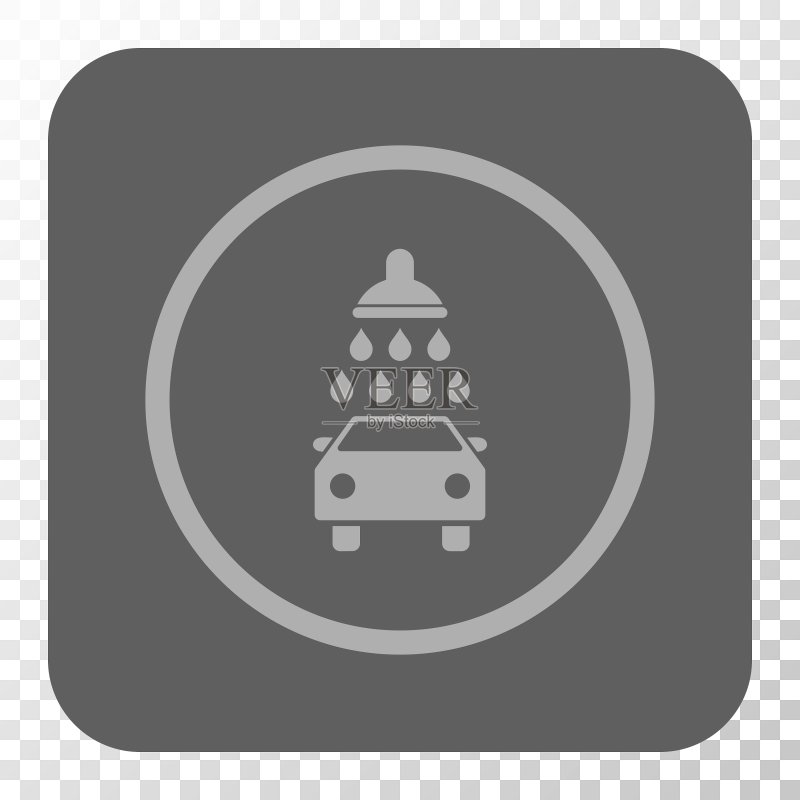 汽车洗车圆角方形按钮图标素材
