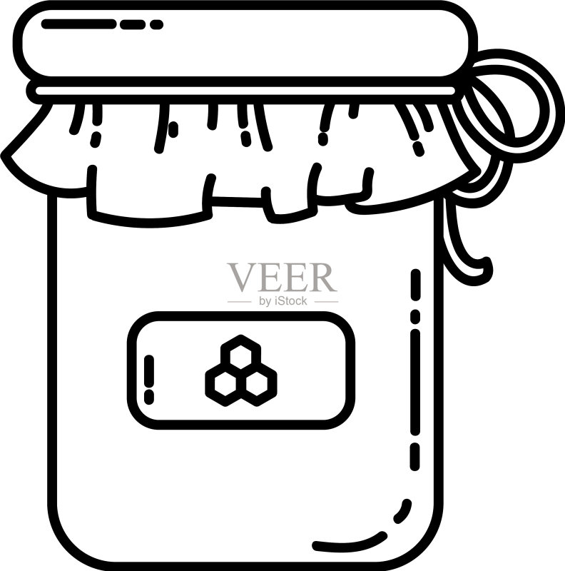 蜂蜜罐扁平图标图标素材