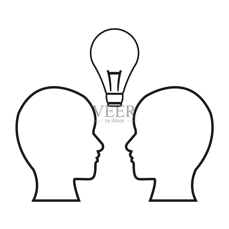 素描轮廓人物剪影图标素材