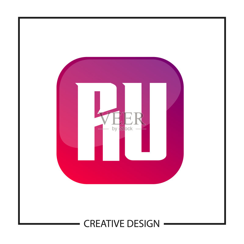 字母RU标志模板设计图标素材