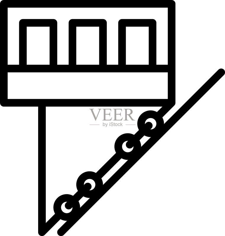缆索铁路图标线条风格图标素材