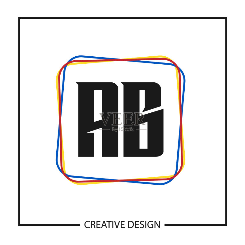 字母AB logo设计模板图标素材