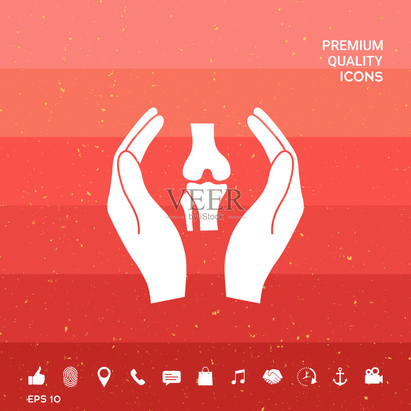 手托膝关节保护图标图标素材