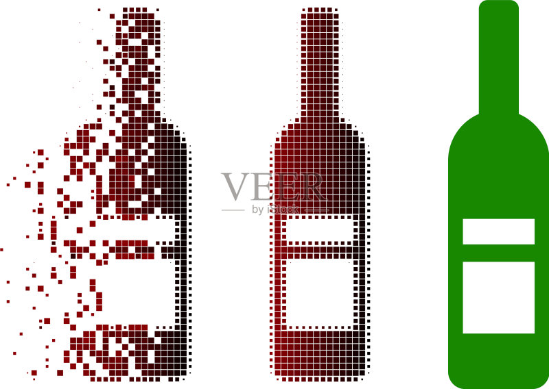 半色调葡萄酒瓶图标图标素材