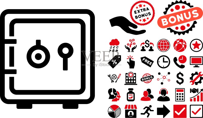 带奖励的安全扁平图标图标素材