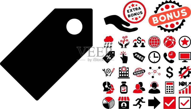 带奖金的扁平标签图标图标素材