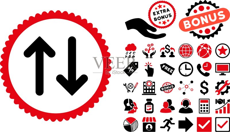 翻页扁平风格图标，含赠品图标素材