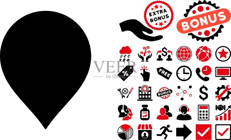 地图标记扁平图标附赠图标素材